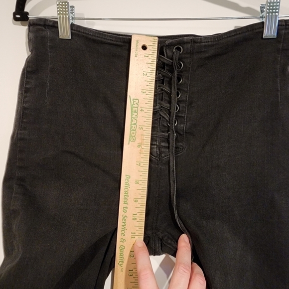 Urban Outfitters Twig High Rise Skinny Lace Up Corset Tie Stretch Denim Jeans 28 - Picture 9 of 10